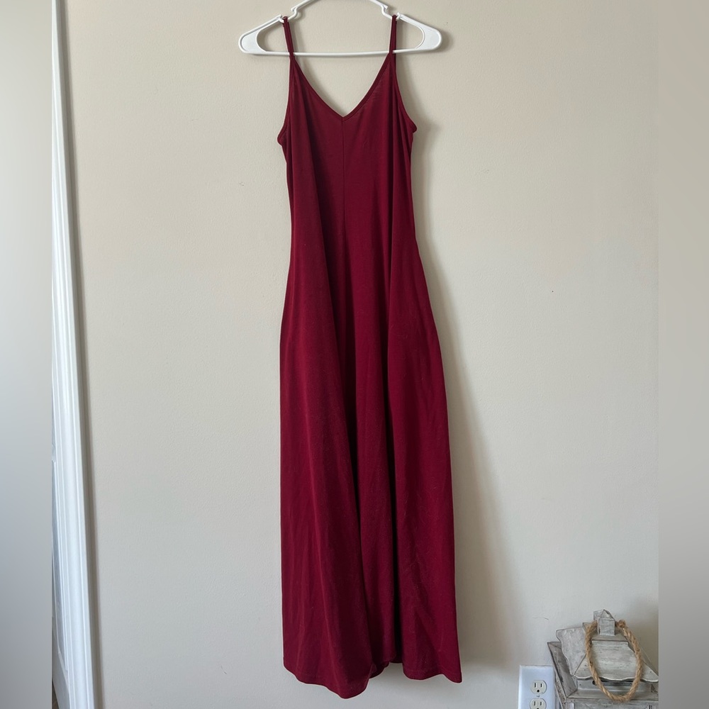 Deep red maxi dress